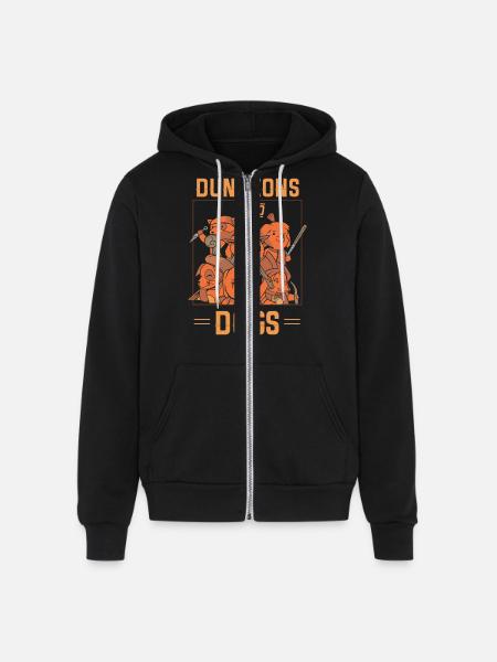Dungeons And Dogs - Unisex Full Zip Hoodie - black