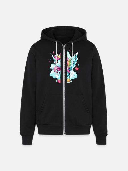 Pegasus - Unisex Full Zip Hoodie - black