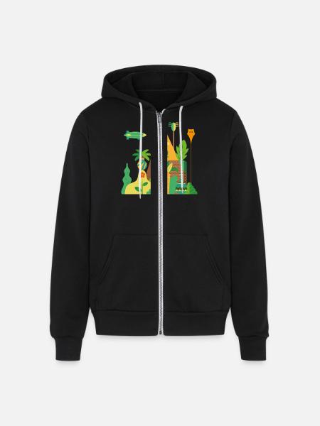 Jungle And Lost Temple - Unisex Full Zip Hoodie - black