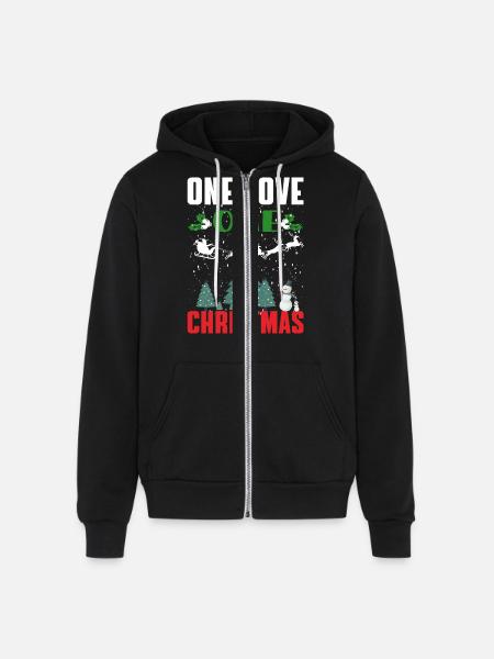 One Christmas - Unisex Full Zip Hoodie - black