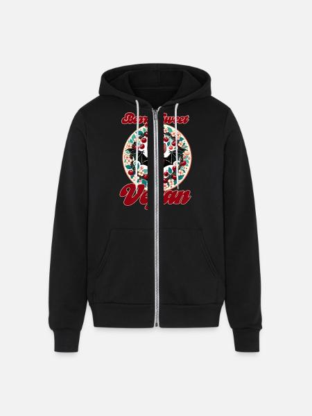 Berry Sweet Vegan - Unisex Full Zip Hoodie - black
