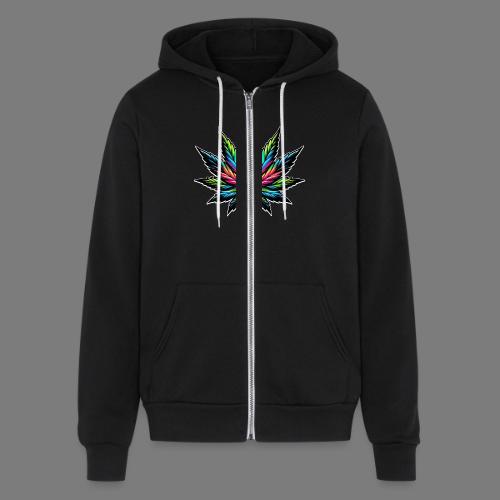 Cannabis Neon: A Psychedelic Design - Unisex Full Zip Hoodie