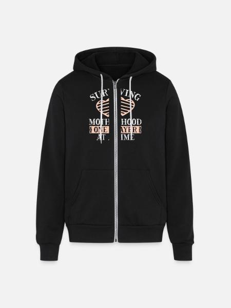 Surviving motherhood cool cool - Unisex Full Zip Hoodie - black