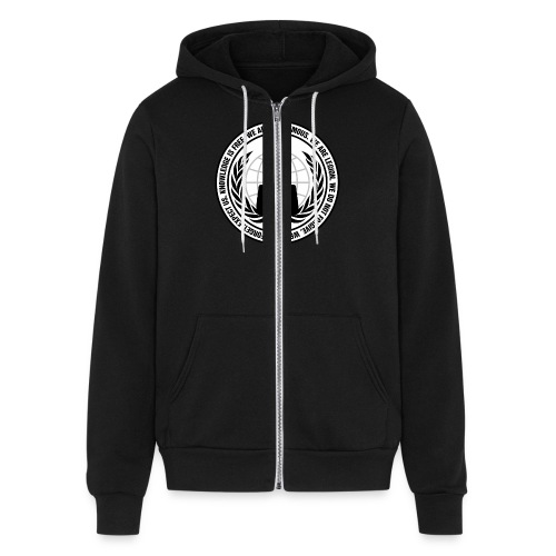 Anonymous Logo With Slogan png - Bella + Canvas Unisex Full Zip Hoodie