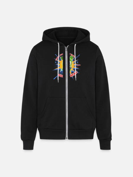 Funny Lucky Gummy Bear - Unisex Full Zip Hoodie - black