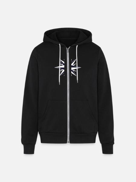 Compass Rose - Unisex Full Zip Hoodie - black