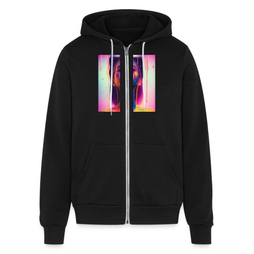 Waking Up on the Right Side of Bed - Drip Portrait - Bella + Canvas Unisex Full Zip Hoodie