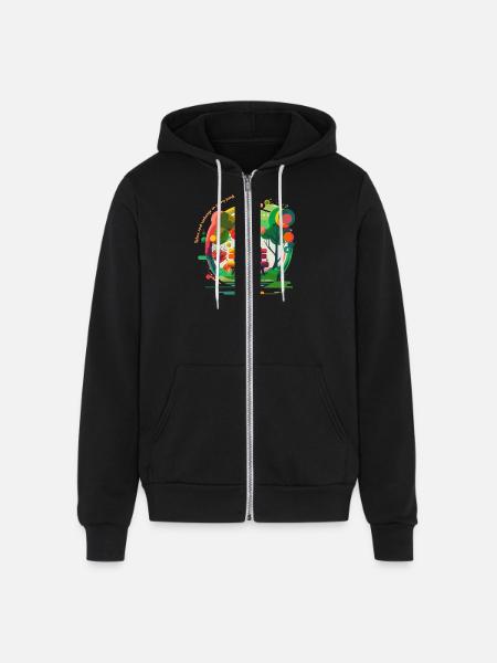 Relax at park bench - Unisex Full Zip Hoodie - black