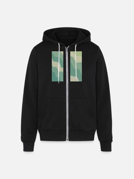 Camo Waves retro - Unisex Full Zip Hoodie - black