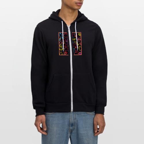 Tropical Neon Fruits Pattern - Unisex Full Zip Hoodie