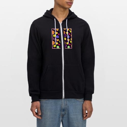 Vibrant Neon Fruits Artistry - Unisex Full Zip Hoodie