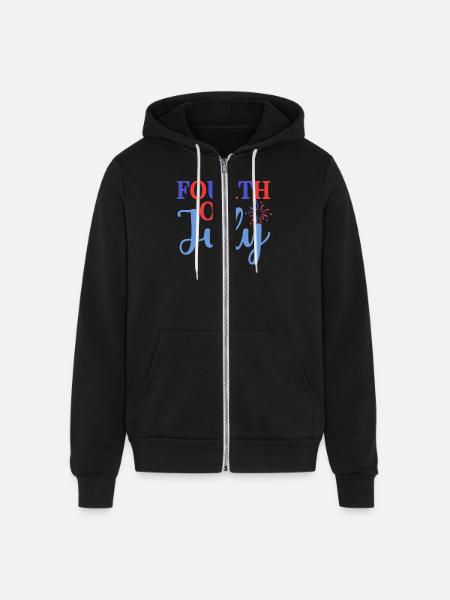 fourth of july - Unisex Full Zip Hoodie - black
