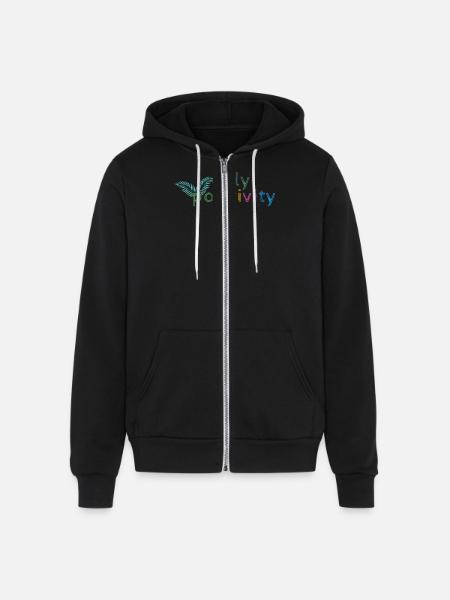 Only Positivity - Unisex Full Zip Hoodie - black