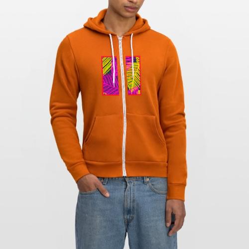Neon Leaf Delight Chromatic Art - Unisex Full Zip Hoodie