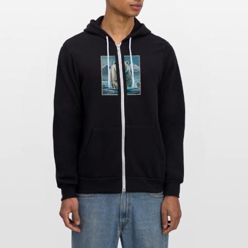 Arctic Majesty: Best Polar Bear Paint Art - Unisex Full Zip Hoodie