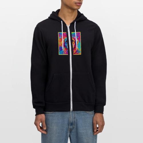 Bright Pup: Colorful Dog Design - Unisex Full Zip Hoodie