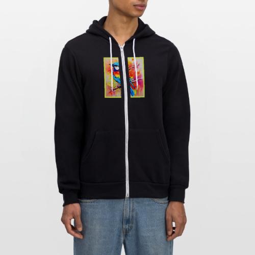 Vibrant Avian Art: Colorful Birds - Unisex Full Zip Hoodie
