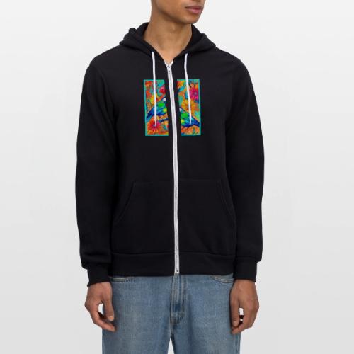 Colorful Avian Splendor: Vibrant Painting - Unisex Full Zip Hoodie