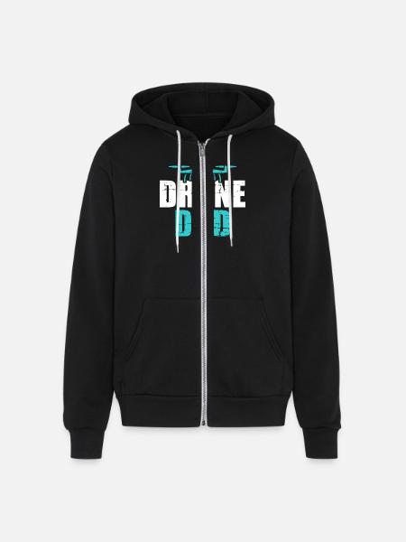 Drone dad - Unisex Full Zip Hoodie - black