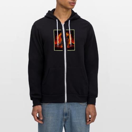 Badaist Fiery Dog Art - Unisex Full Zip Hoodie