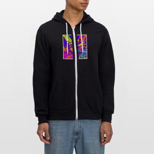 Rainbow Bird in Cartoon Land - Unisex Full Zip Hoodie