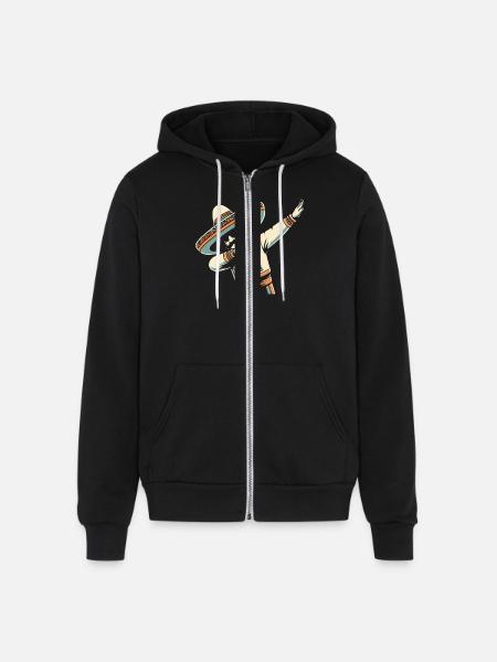 Dabbing Mexican - Unisex Full Zip Hoodie - black