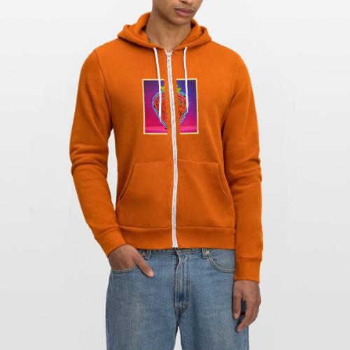Vibrant Strawberry Neon Sign - Unisex Full Zip Hoodie