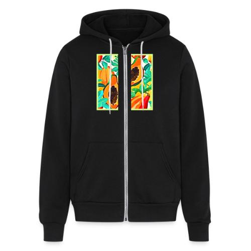 Tropical Papaya Pop Art - Unisex Full Zip Hoodie
