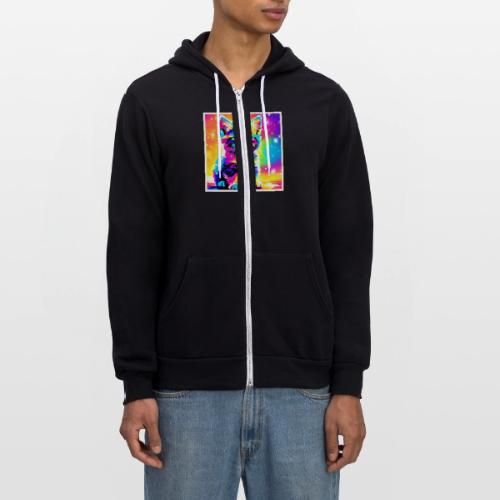 Rainbow Kitten Portrait - Unisex Full Zip Hoodie