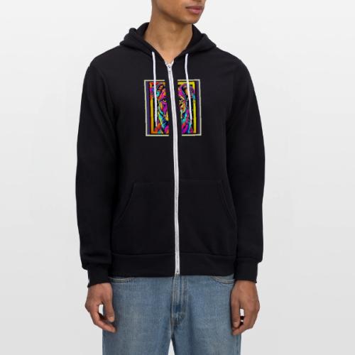 Rainbow Dog Portrait Art - Unisex Full Zip Hoodie