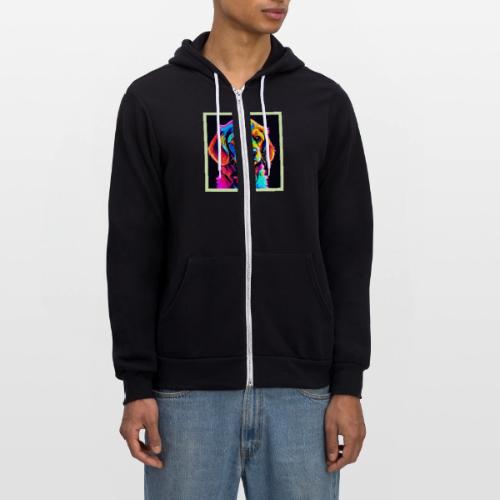 Rainbow Dog Portrait Art - Unisex Full Zip Hoodie