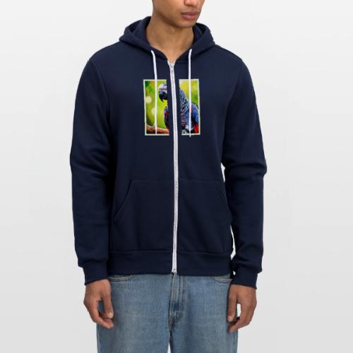 Talking African Grey Parrot - Unisex Full Zip Hoodie