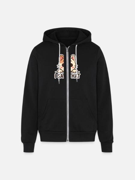 i saw that cat - Unisex Full Zip Hoodie - black