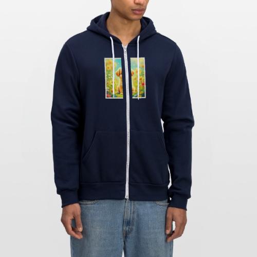 Cute Puppy Flower Art - Unisex Full Zip Hoodie