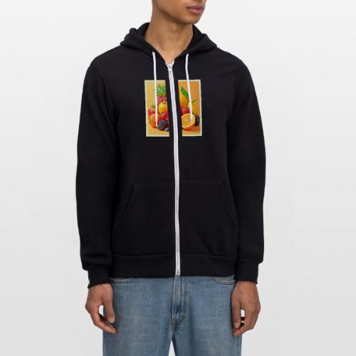 Fresh Bounty: Vibrant Fruit Harvest Art - Unisex Full Zip Hoodie