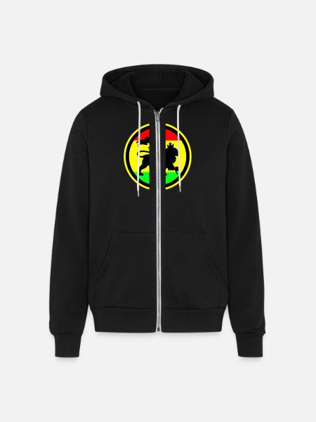 Rasta Lion - Unisex Full Zip Hoodie - black