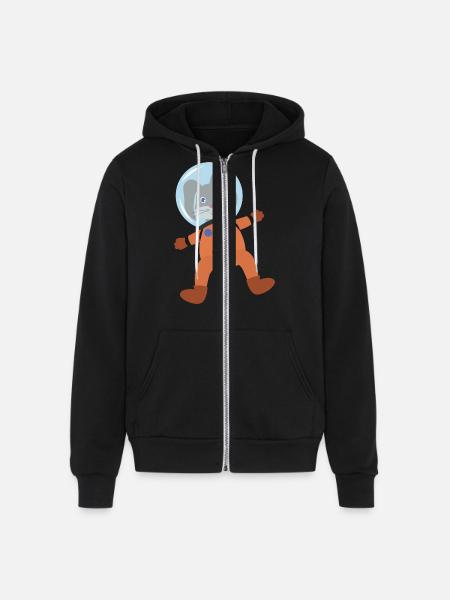 Rabbit In Space Suit - Unisex Full Zip Hoodie - black
