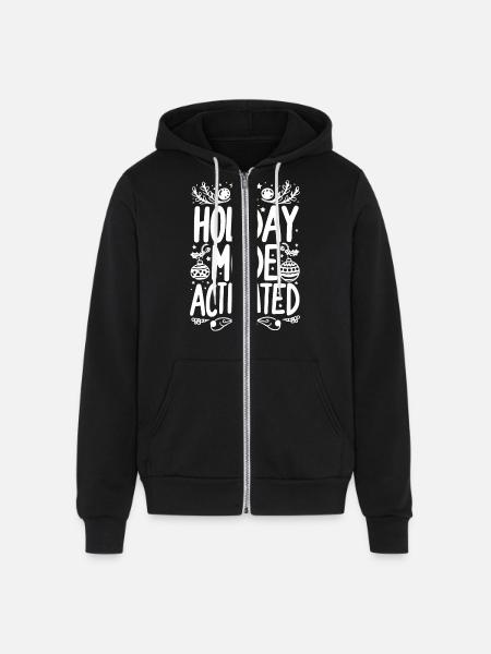 Holiday Mode Activated - Unisex Full Zip Hoodie - black