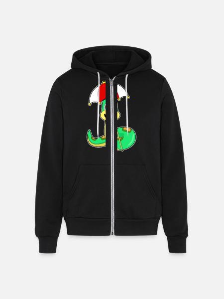 Snake Umbrella - Unisex Full Zip Hoodie - black