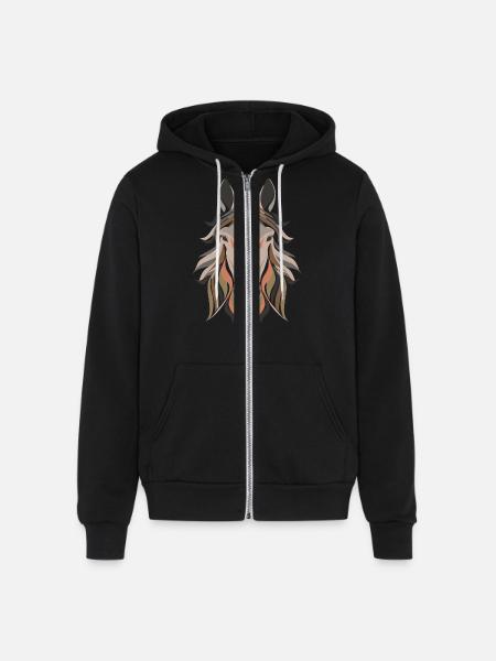 Horse Design - Unisex Full Zip Hoodie - black