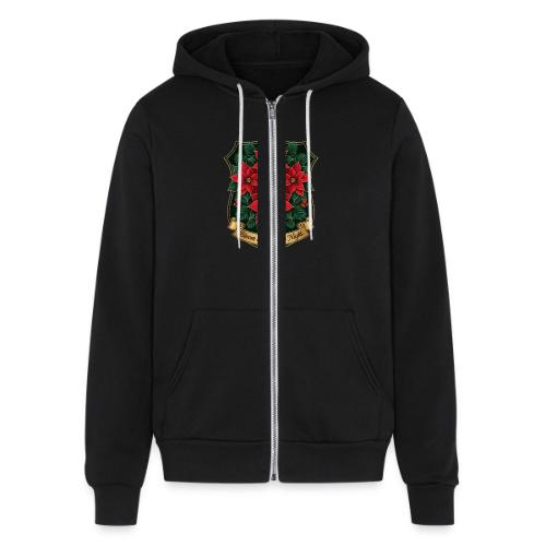 Poinsettia Crest T-Shirt - Unisex Full Zip Hoodie