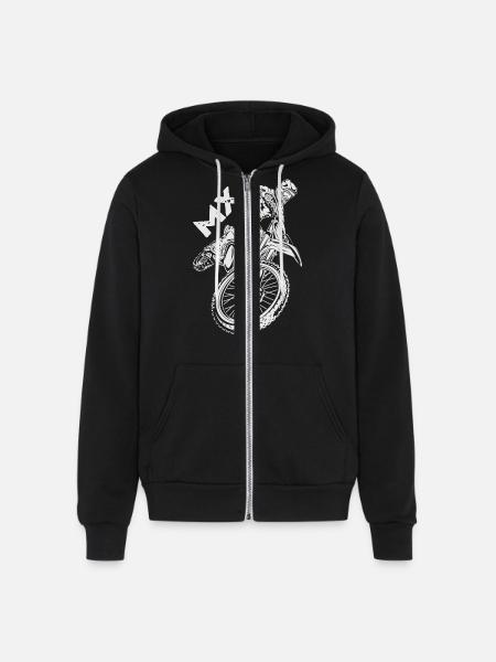 Motocross MX Rider - Unisex Full Zip Hoodie - black