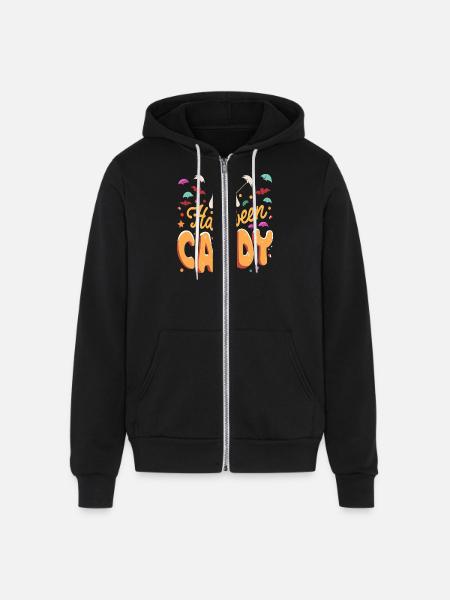 Candy Halloween - Unisex Full Zip Hoodie - black