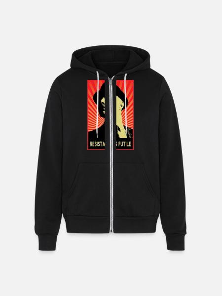 Observer Fringe - Unisex Full Zip Hoodie - black