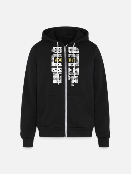 Adventure Dungeon Map Grid - Unisex Full Zip Hoodie - black