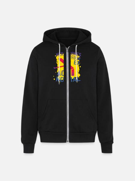 Act Normal - Unisex Full Zip Hoodie - black