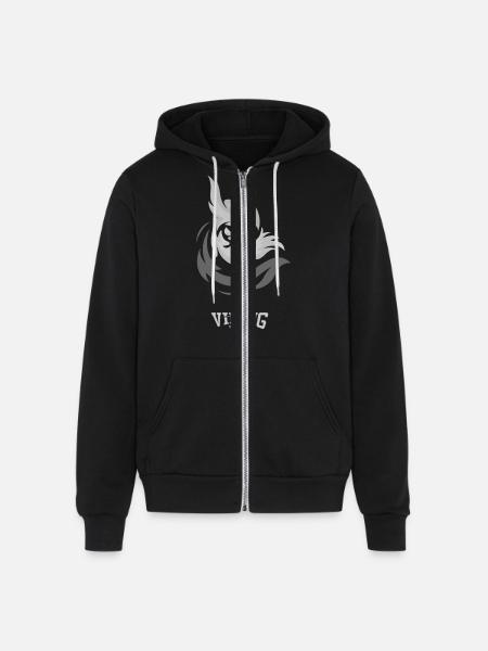 Silver Viking The Power - Unisex Full Zip Hoodie - black