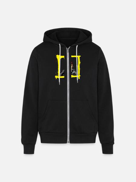 Looking Away - Unisex Full Zip Hoodie - black
