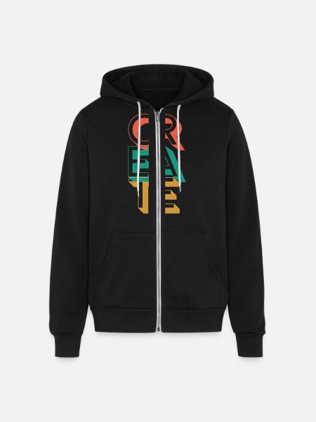 Retro Create - Unisex Full Zip Hoodie - black