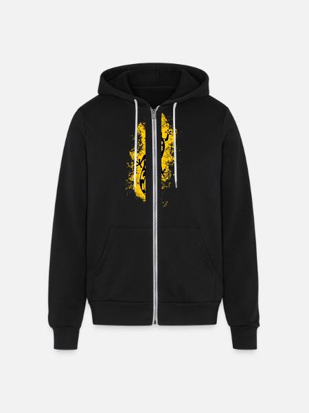 Fire salamander animal. - Unisex Full Zip Hoodie - black